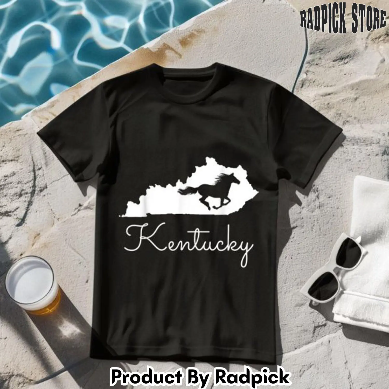 Kentucky horse map state tshirt rp2633627